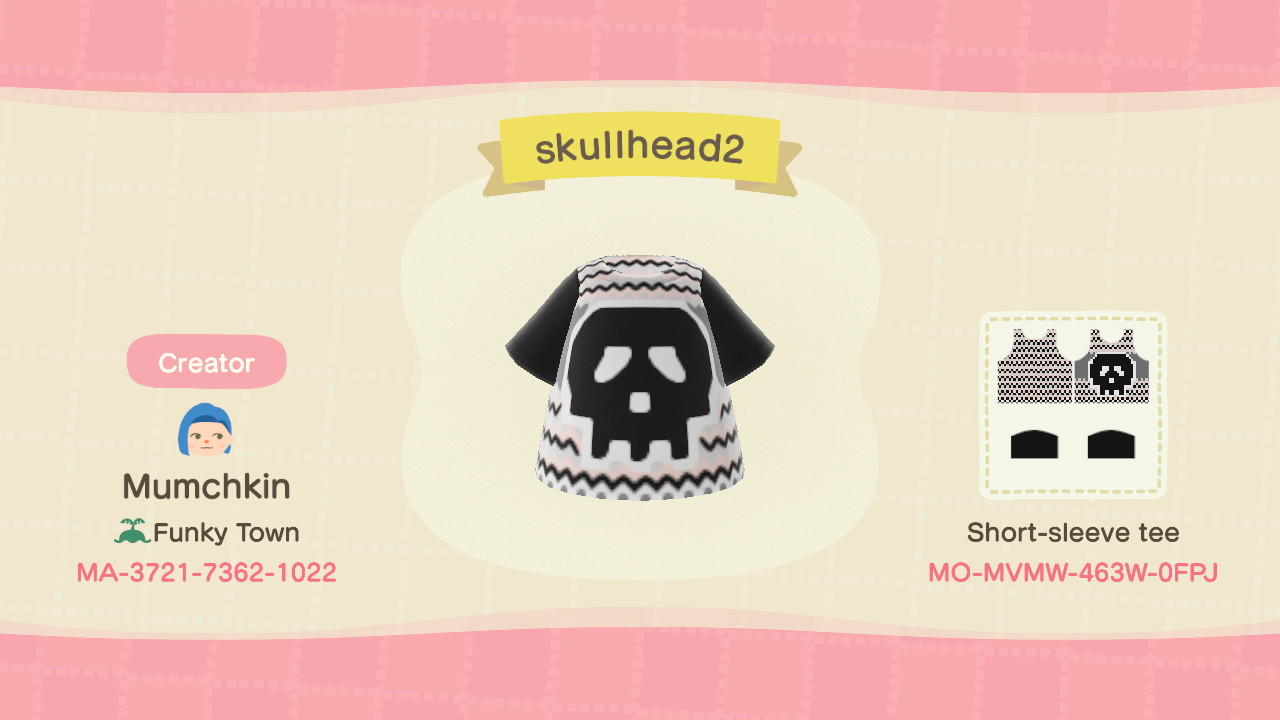 Animal Crossing Design Code: MO-MVMW-463W-OFPJ skullhead2