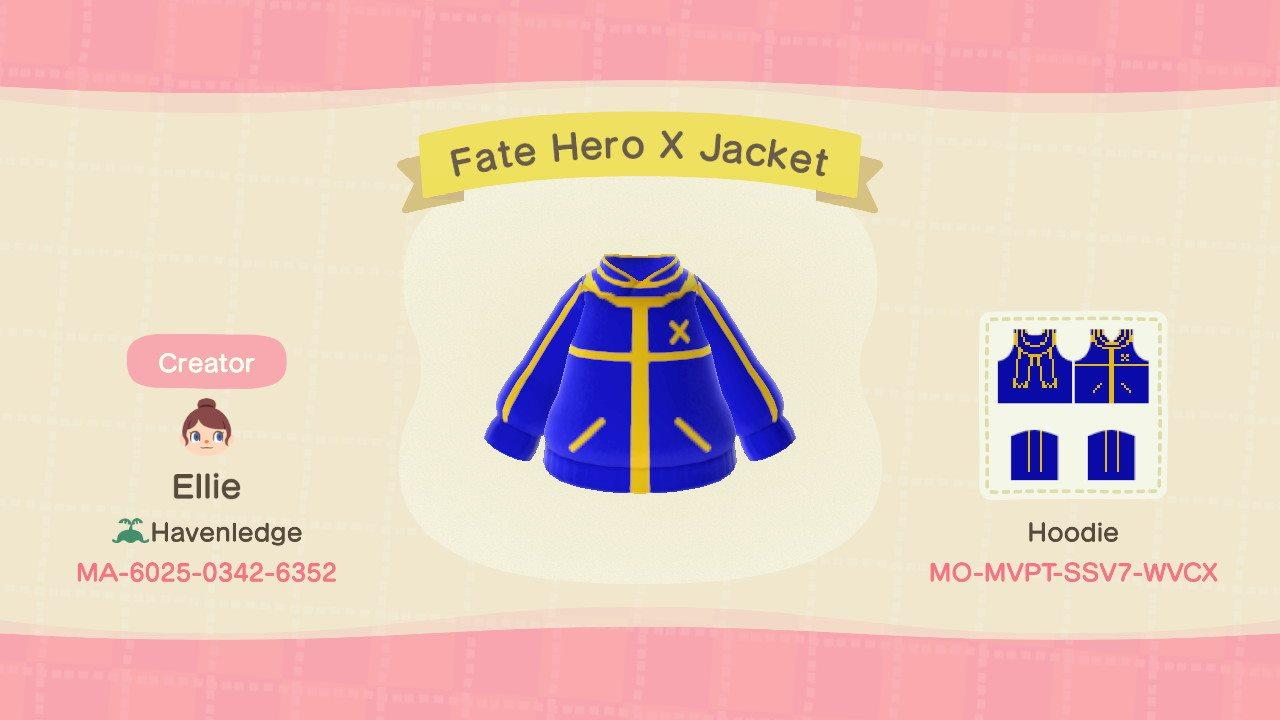 Animal Crossing Design Code: MO-MVPT-SSV7-WVCX Fate Hero X Jacket