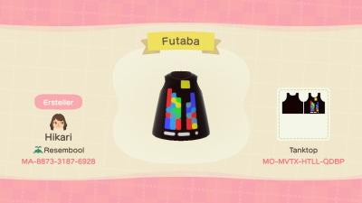 Animal Crossing Design Code: MO-MVTX-HTLL-ODBP Futaba Persona 5 Top