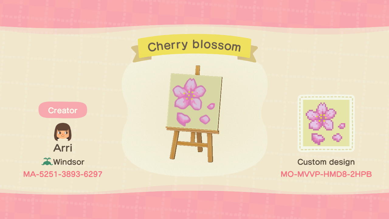 Animal Crossing Design Code: MO-MVVP-HMD8-2HPB Cherry Blossom