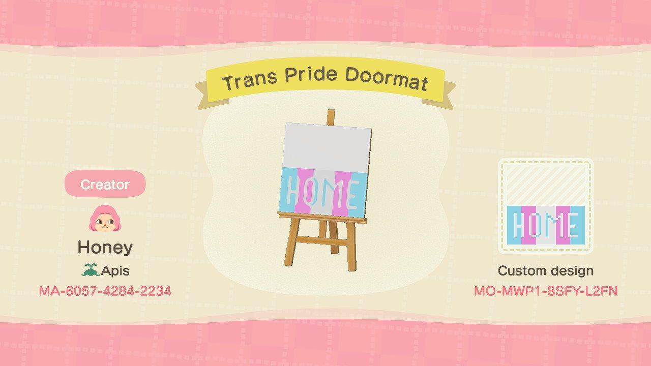 Animal Crossing Design Code: MO-MWP1-8SFY-L2FN Trans Pride Doormat