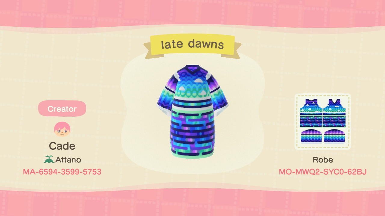 Animal Crossing Design Code: MO-MWQ2-SYC0-62BJ late dawns