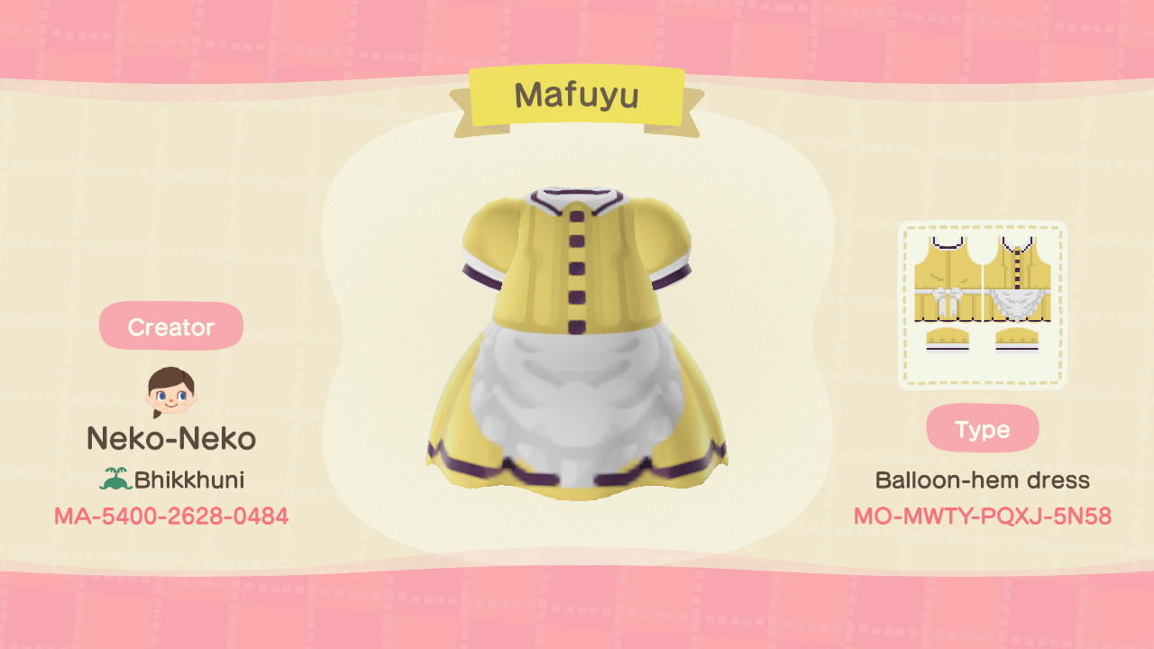Animal Crossing Design Code: MO-MWTY-PQXJ-5N58 Mafuyu (Blend S)