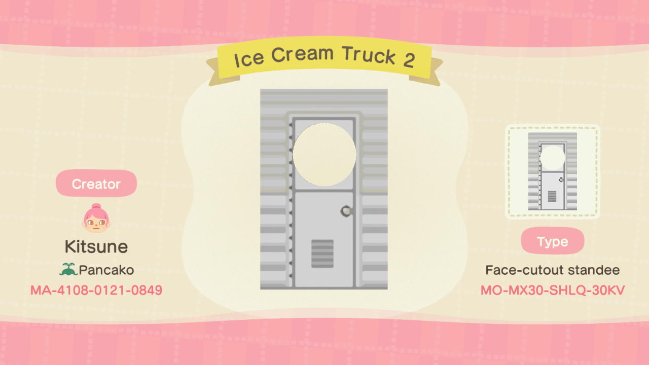 Animal Crossing Design Code: MO-MX30-SHLQ-30KV Ice Cream Truck 2