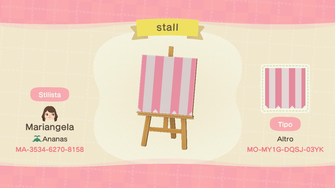 Animal Crossing Design Code: MO-MY1G-DSQJ-03YK pink stall