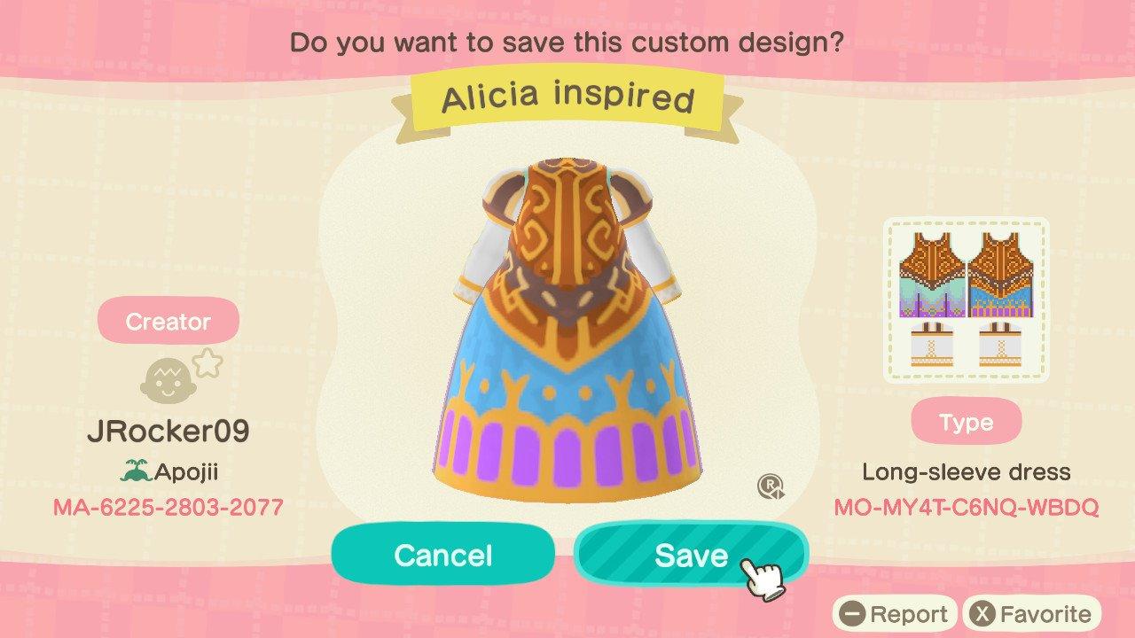 Animal Crossing Design Code: MO-MY4T-C6NQ-WBDQ VP2 Princess Alicia