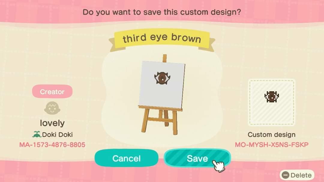 Animal Crossing Design Code: MO-MYSH-X5NS-FSKP Third Eye Face Paint