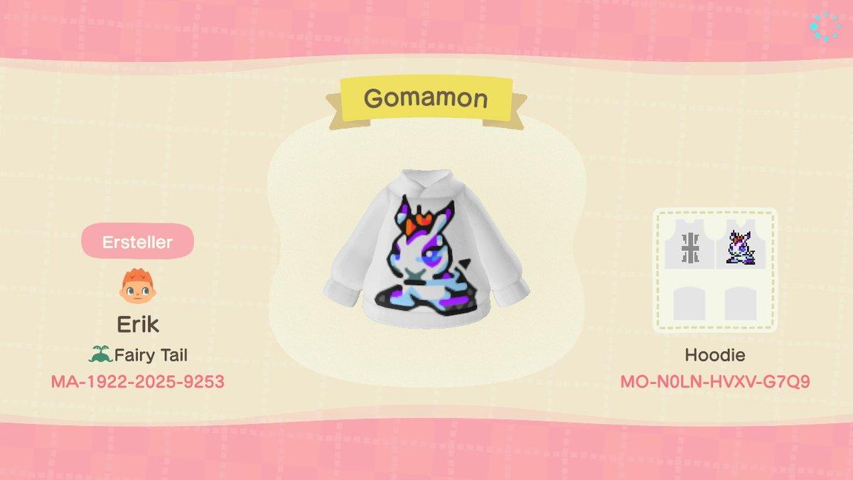 Animal Crossing Design Code: MO-N0LN-HVXV-G7Q9 Gomamon (Digimon)