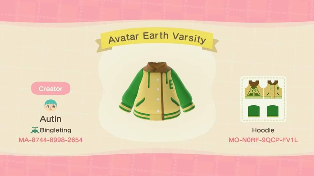 Animal Crossing Design Code: MO-N0RF-9QCP-FV1L Avatar Earth Varsity