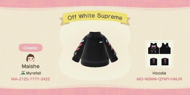 Animal Crossing Design Code: MO-N0WW-QYMY-HMJR Off White Supreme