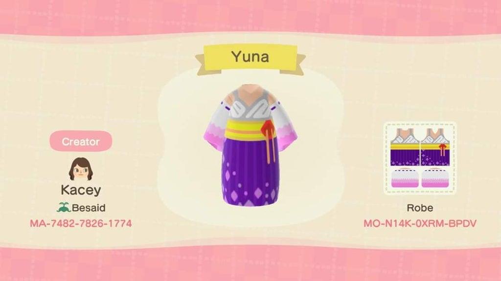 Animal Crossing Design Code: MO-N14K-0XRM-BPDV Yuna