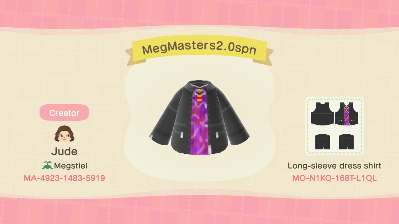 Animal Crossing Design Code: MO-N1KQ-168T-L1QL MegMasters2.0spn