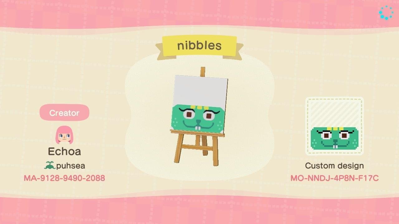 Animal Crossing Design Code: MO-N1RX-MKC1-7SQH Nibbles doormat