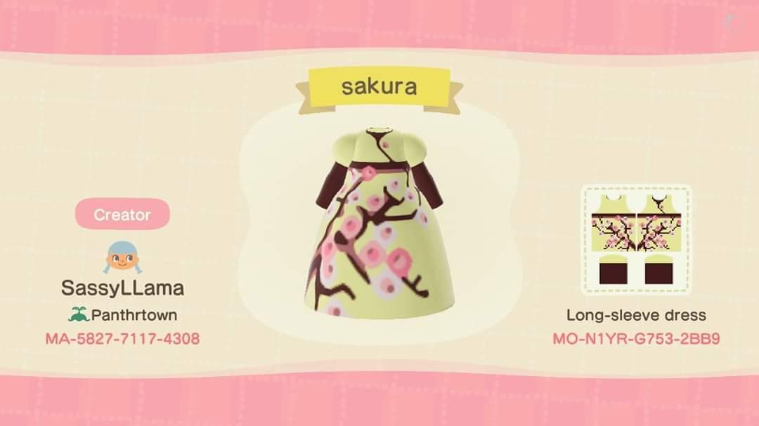 Animal Crossing Design Code: MO-N1YR-G753-2BB9 Sakura