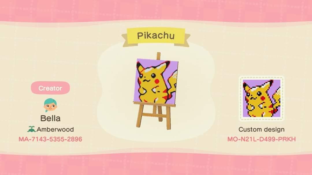 Animal Crossing Design Code: MO-N21L-D499-PRKH Pikachu