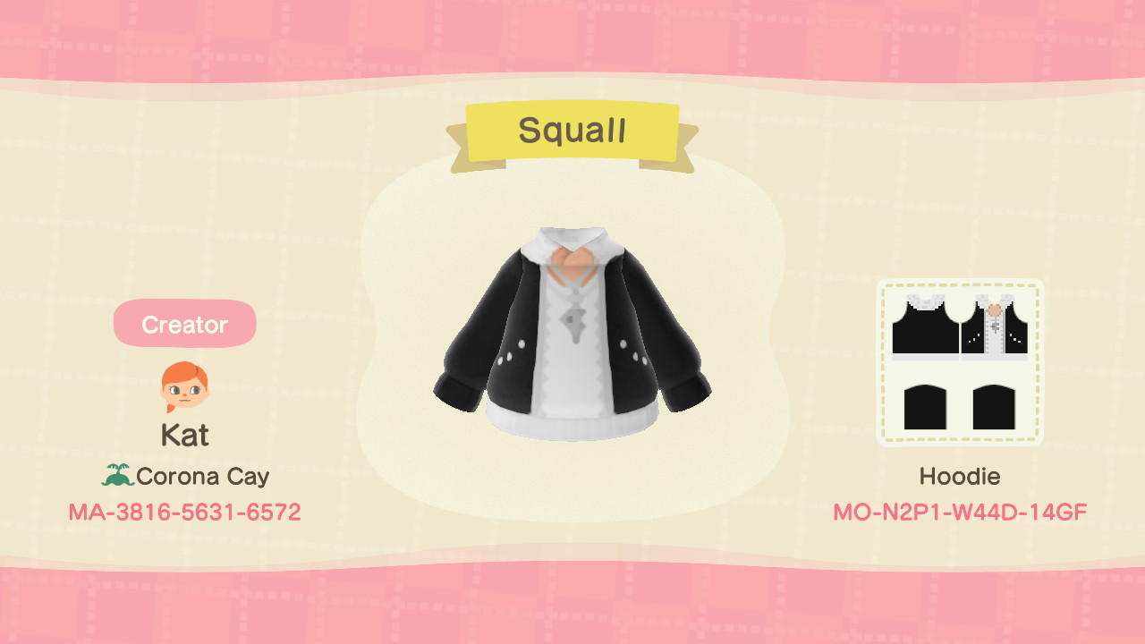Animal Crossing Design Code: MO-N2P1-W44D-14GF Squall