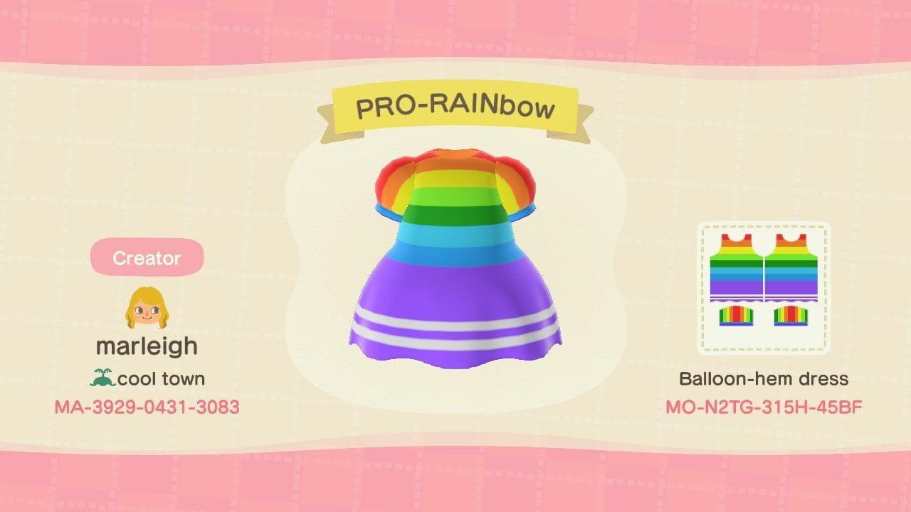 Animal Crossing Design Code: MO-N2TG-315H-45BF PRO-RAINbow