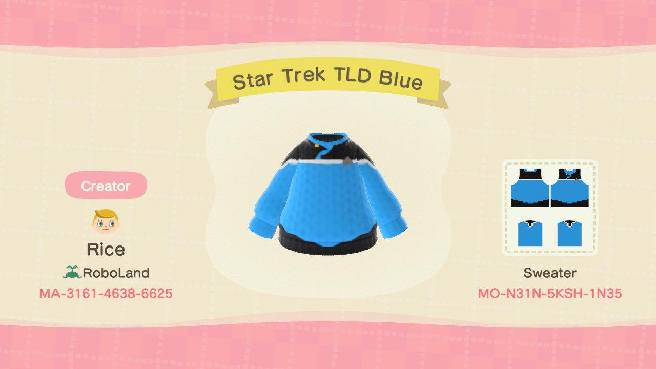 Animal Crossing Design Code: MO-N31N-5KSH-1N35 Star Trek TLD Blue