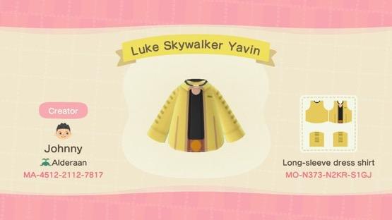 Animal Crossing Design Code: MO-N373-N2KR-S1GJ Luke Skywalker Yavin