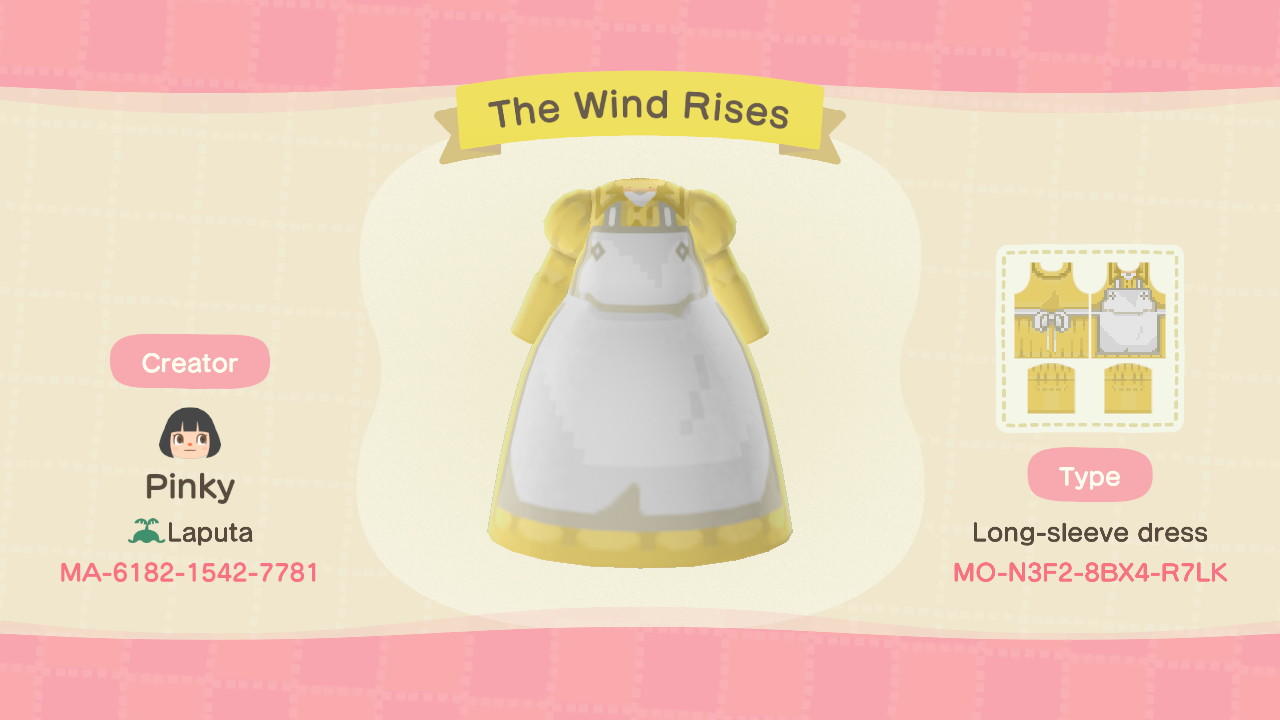 Animal Crossing Design Code: MO-N3F2-8BX4-R7LK The Wind Rises