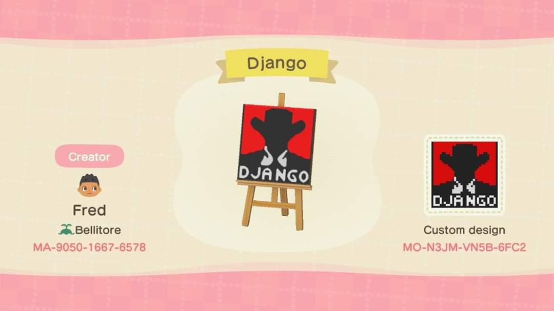 Animal Crossing Design Code: MO-N3JM-VN5B-6FC2 Django movie poster