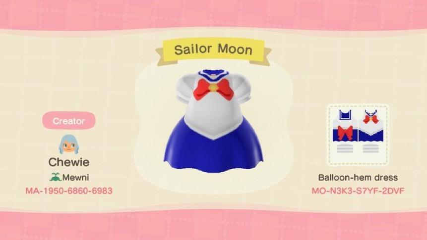 Animal Crossing Design Code: MO-N3K3-S7YF-2DVF Sailor Moon