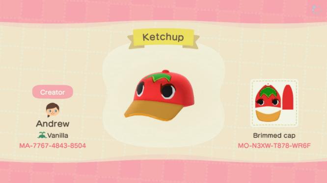 Animal Crossing Design Code: MO-N3XW-T878-WR6F Ketchup