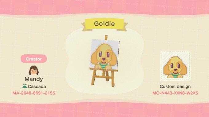 Animal Crossing Design Code: MO-N443-XXN8-W2X5 Goldie