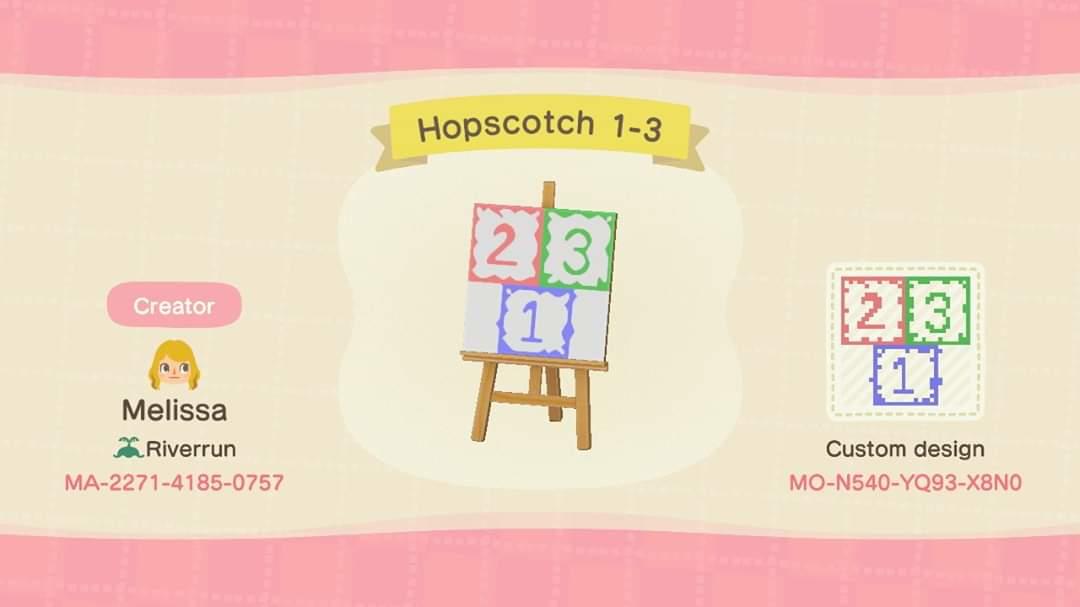 Animal Crossing Design Code: MO-N540-YQ93-X8N0 Hopscotch 1-3