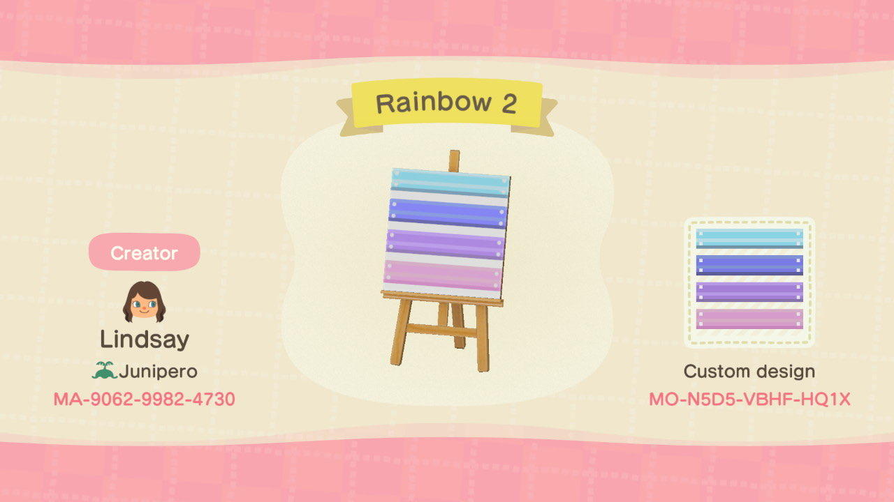 Animal Crossing Design Code: MO-N5D5-VBHF-HQ1X Rainbow 2