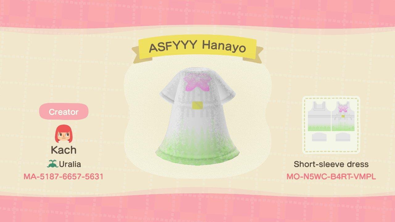 Animal Crossing Design Code: MO-N5WC-B4RT-VMPL ASFYYY Hanayo