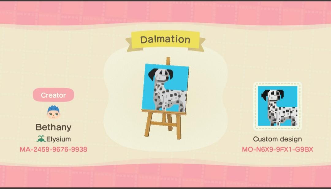 Animal Crossing Design Code: MO-N6X9-9FX1-G9BX Dalmatian