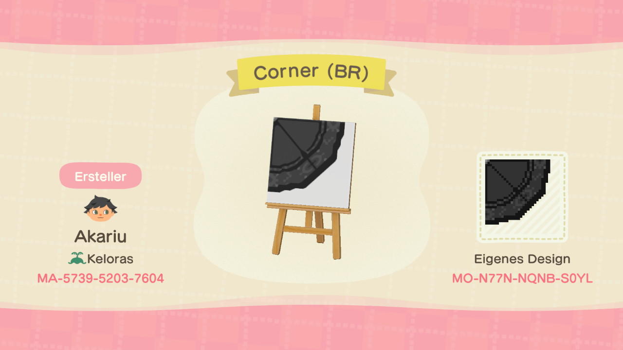 Animal Crossing Design Code: MO-N77N-NQNB-S0YL Corner (BR)