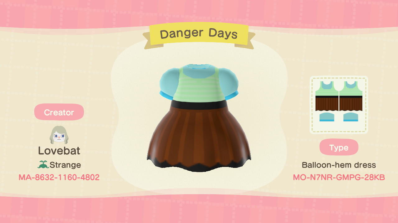 Animal Crossing Design Code: MO-N7NR-GMPG-28KB Danger Days