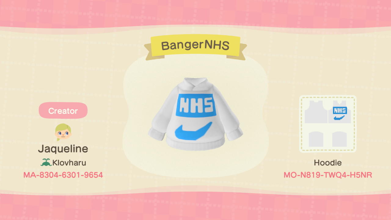 Animal Crossing Design Code: MO-N819-TWQ4-H5NR BangerNHS