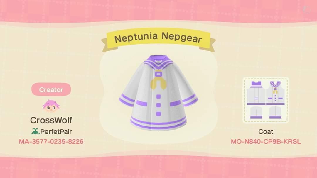 Animal Crossing Design Code: MO-N840-CP9B-KRSL Neptunia Nepgear