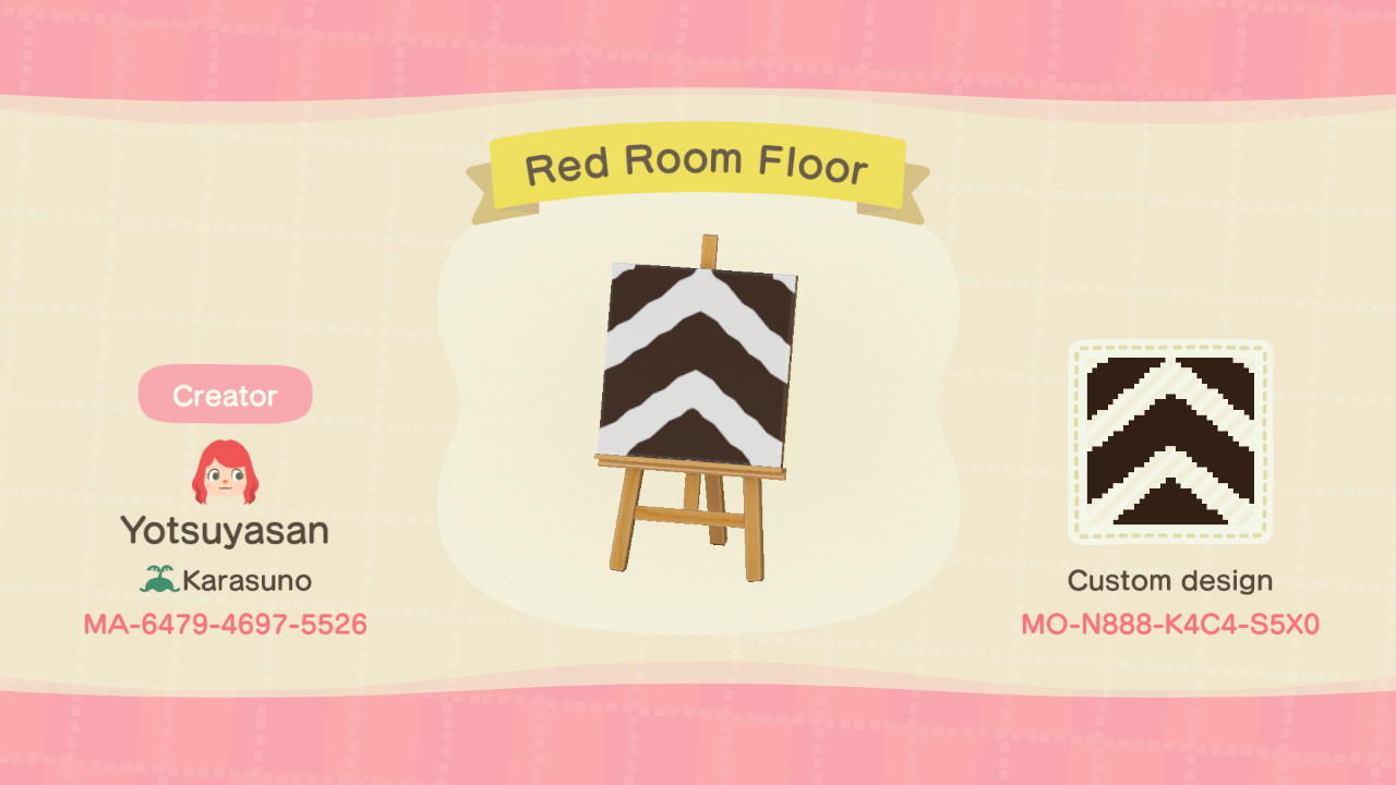 Animal Crossing Design Code: MO-N888-K4C4-S5X0 Red Room Floor