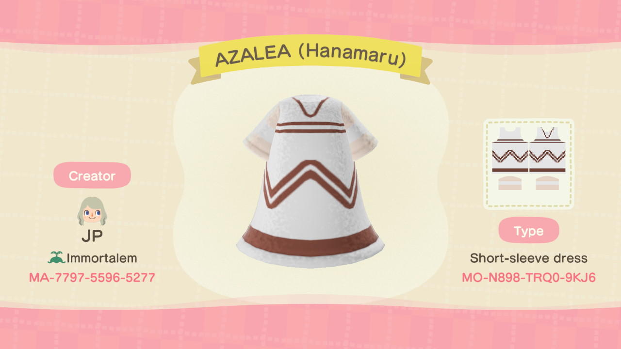 Animal Crossing Design Code: MO-N898-TRQ0-9KJ6 AZALEA (Hanamaru)