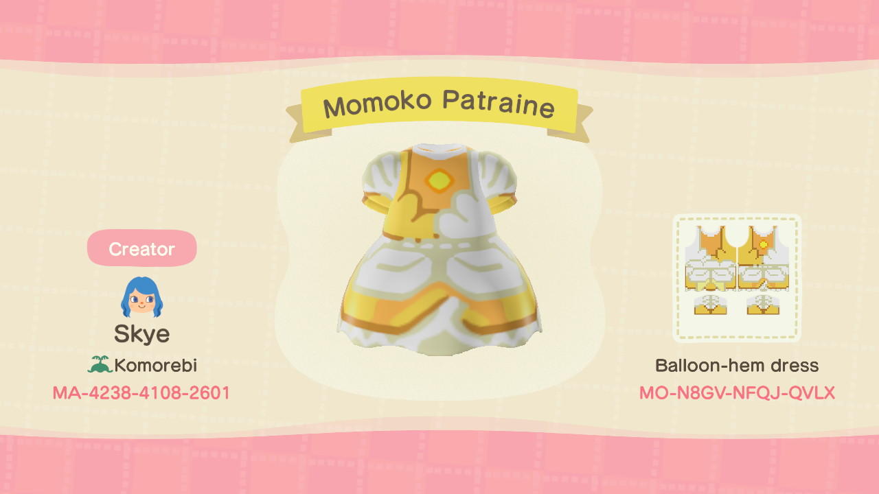 Animal Crossing Design Code: MO-N8GV-NFQJ-QVLX Momoko Patraine