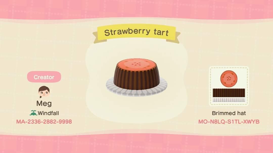 Animal Crossing Design Code: MO-N8LQ-S1TL-XWYB Strawberry tart