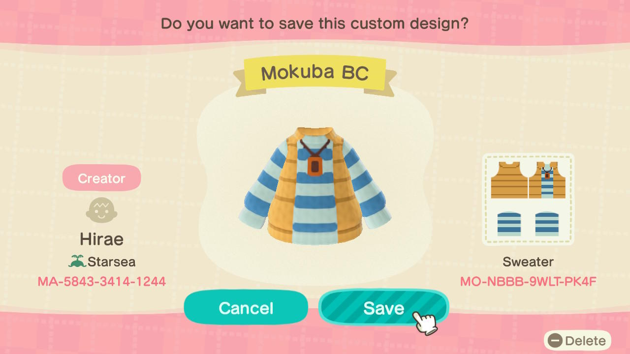 Animal Crossing Design Code: MO-NBBB-9WLT-PK4F Mokuba Kaiba (BC)