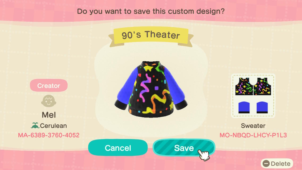Animal Crossing Design Code: MO-NBQD-LHCY-P1L3 90s Theater Carpet