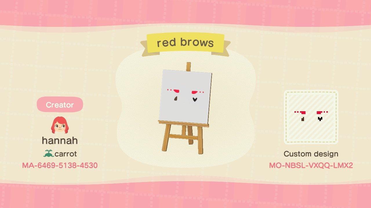 Animal Crossing Design Code: MO-NBSL-VXQQ-LMX2 eyebrows w facetatts