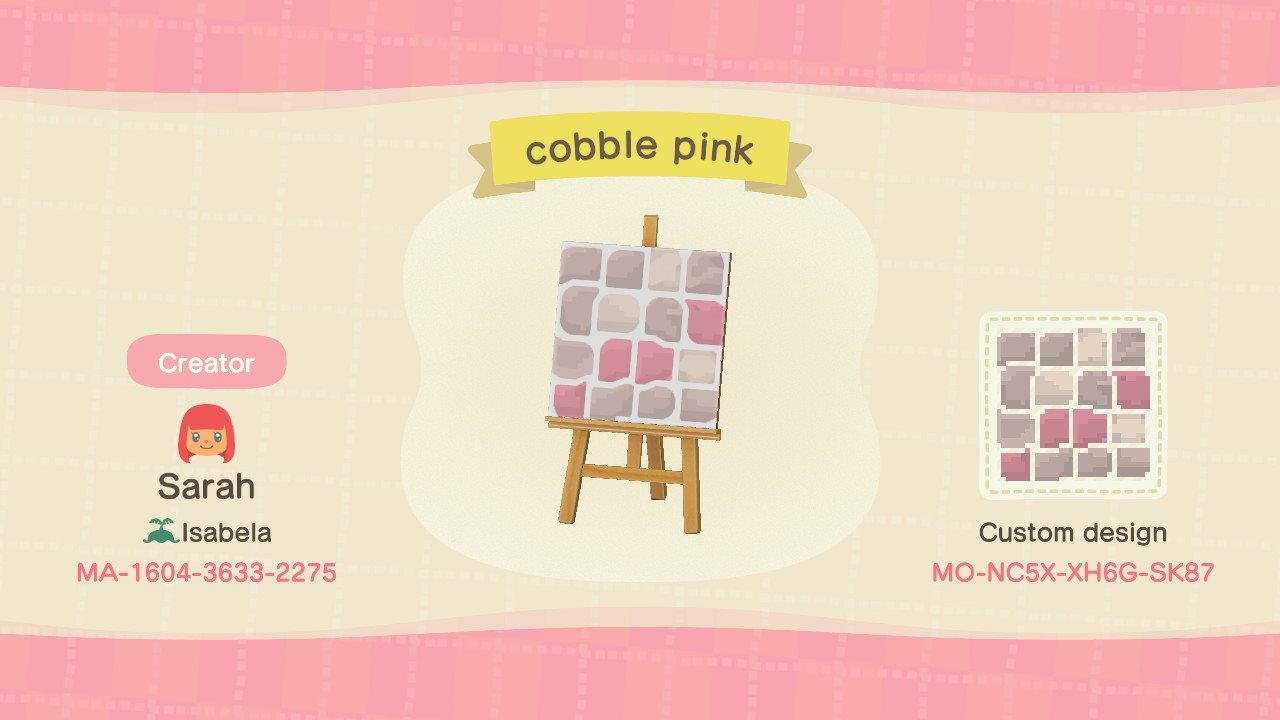 Animal Crossing Design Code: MO-NC5X-XH6G-SK87 Cobblestone Pink