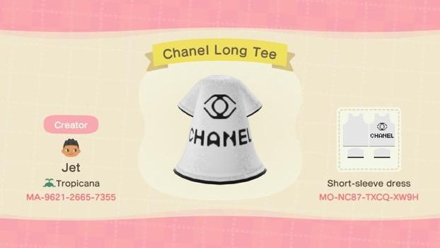 Animal Crossing Design Code: MO-NC87-TXCQ-XW9H Chanel Long Tee