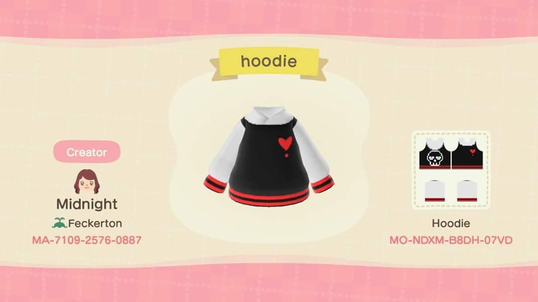 Animal Crossing Design Code: MO-NDXM-B8DH-07VD Skull hoodie