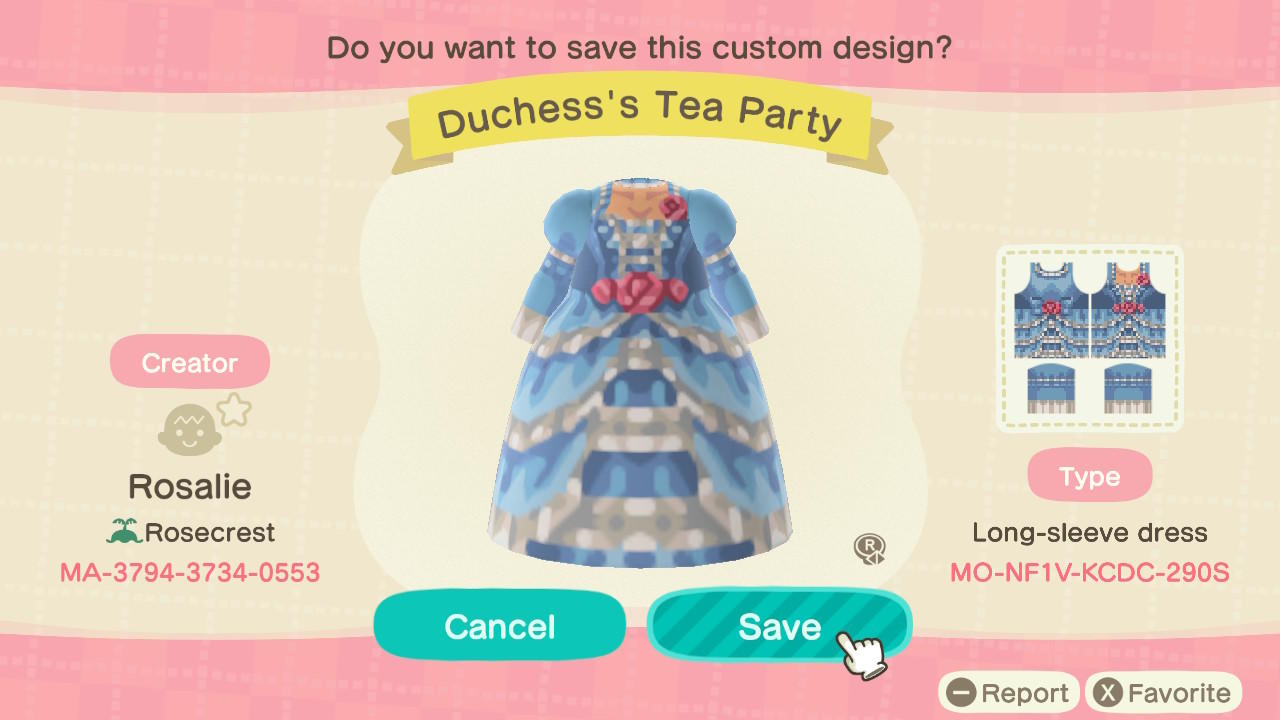 Animal Crossing Design Code: MO-NF1V-KCDC-290S Duchess’ Tea Party