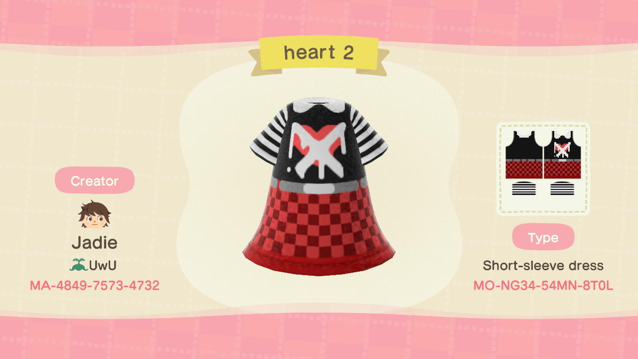 Animal Crossing Design Code: MO-NG34-54MN-8T0L Heart 2