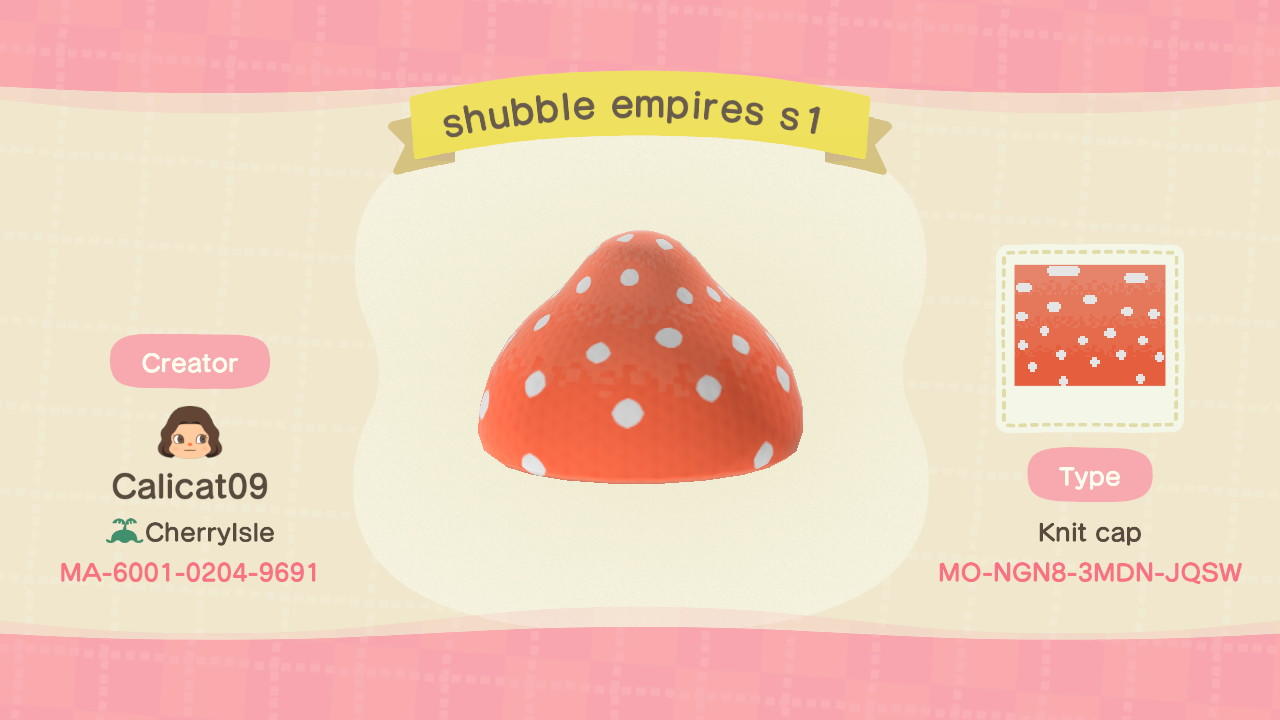 Animal Crossing Design Code: MO-NGN8-3MDN-JQSW Shubble Empires s1 h