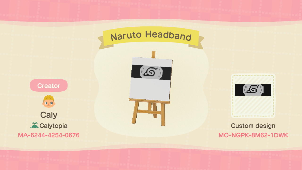 Animal Crossing Design Code: MO-NGPK-8M62-1DWK Naruto Headband